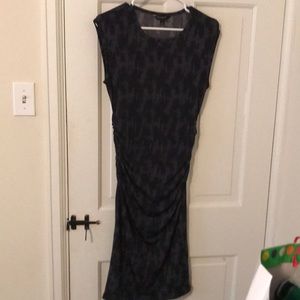 Printed gray and black dress